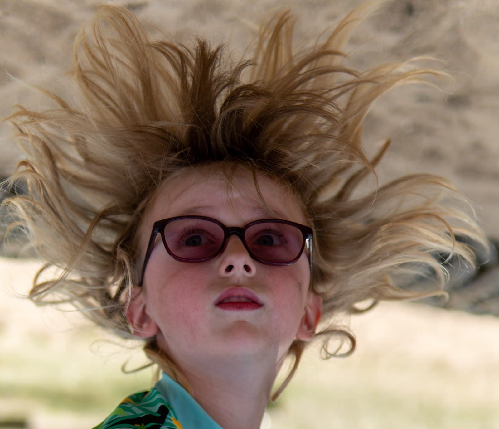 Ausgelassene Bewegung, Wind im Haar
